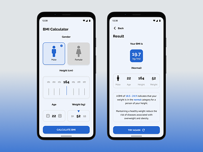 BMI Calculator Mobile App android app bmi bmi calculator design mobile app smartphone ui ux