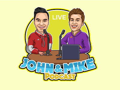 John & Mike Podcast art branding design flat graphic design illustration illustrator logo vector