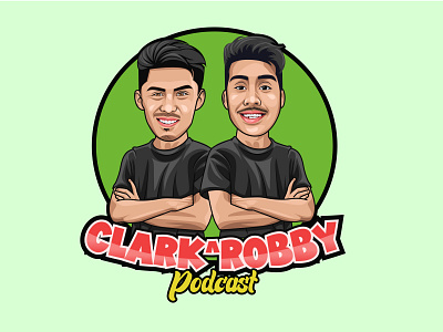 Clark & Robby Podcast art branding design flat graphic design icon illustration illustrator logo vector