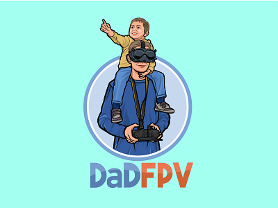 Dad FPV art branding design flat graphic design icon illustration illustrator logo vector
