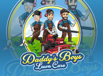 Daddys Boys Lawn Care LOGO branding graphic design logo motion graphics