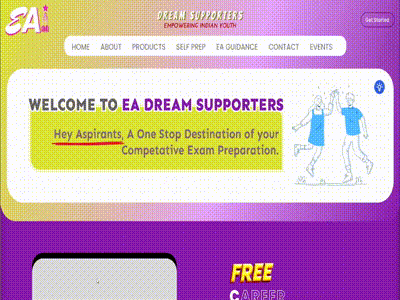 EA DREAM SUPPORTERS - Web Design Overview 👨‍💻 branding design graphic design logo ui vector website