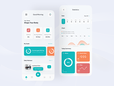 Sport Mobile App UI/UX Design clean design fat fitness flat gym minimal new new trend sport tranding ui weght white workout