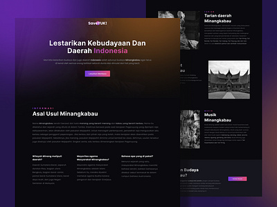 Save YUK! - Minangkabau Culture Website 2021 blue clean culture daerah daerah indo design flat indonesia landing landing page minangkabau minimal minimalist mobile popular trend trend 2021 ui website