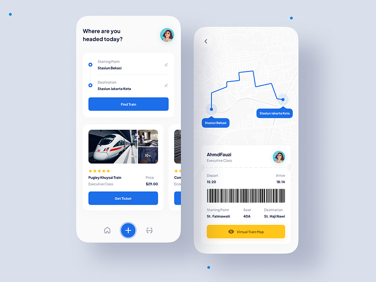 AR Train Ticket - Mobile App🚆 by Asal Design® for Enver Studio on Dribbble