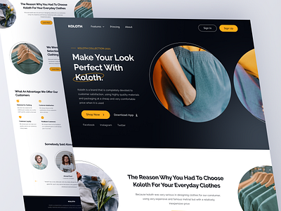 KOLOTH 👕 - Landing Page agency clean clothes design fashion fashion store fintech flat landing page minimal minimalis minimalist mobile mobile app product design store ui ux web web design