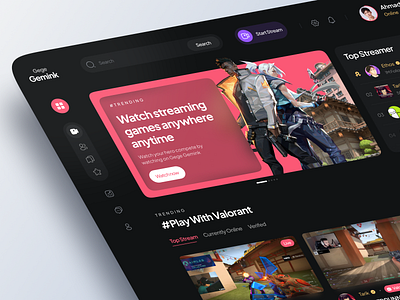 Gege Gemink - Games Streaming Dashboard by Asal Design for Keitoto on ...