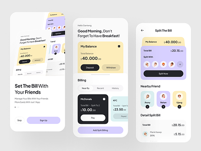 Split Bill - Mobile App Design 💵
