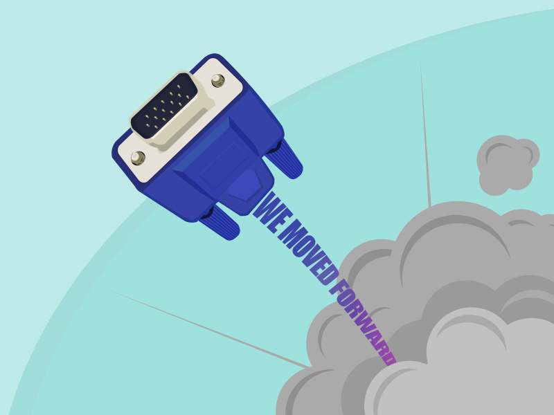 We Moved Forward vga sign icon hdmi hardware forward explosion connector computer blast 90s 80s