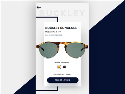 Product Page app design e-commerce eyeglass page product sunglass uidesign