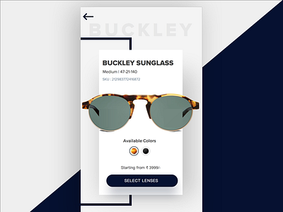 Product Page app design e commerce eyeglass page product sunglass uidesign