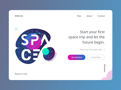 Space Trip Landing page UI elon musk falcon heavy landing page mars spacex