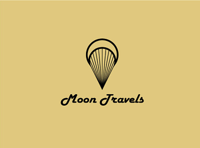 moon travels branding design flat illustration illustrator logo minimal