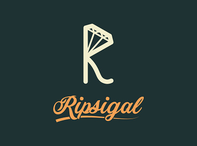 Ripsigal Diamonds clean design diamond flat graphic design jewellery logo minimal modern ornaments