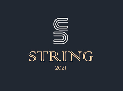 strings branding clean flat graphic design logo minimal simple strings vector