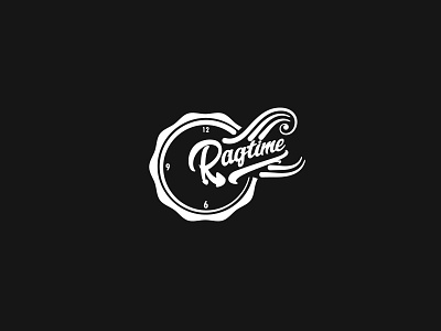 Ragtime | Modernized Vintage style 2022 21st century artistic clock graphic design hand drawn hand letttered hipster logo mid modernized old school pendulum retro vintage