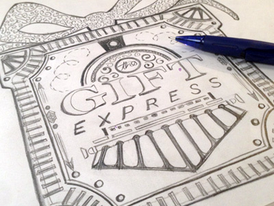 The Gift Express hand drawn illustration typography