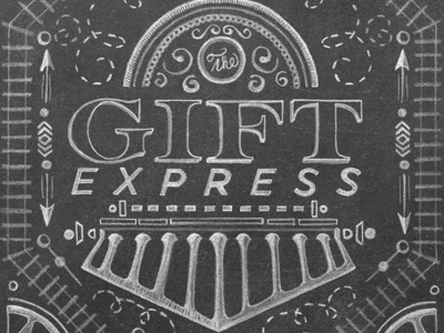 Gift Express 2 chalkboard hand drawn illustration typography
