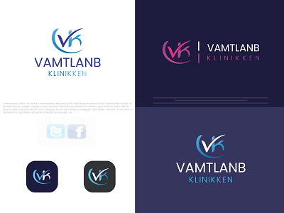 vk...flat logo branding creative logo flat gradient logo icon logo logo design minimal