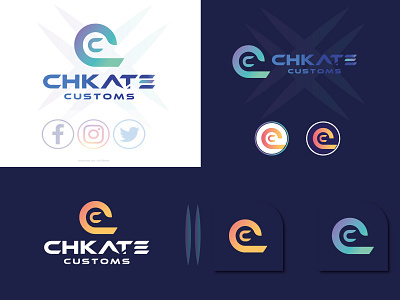 chkate customs logo design,, modern logo