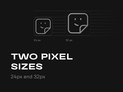 Two pixel sizes for Rubber Icons