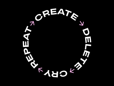 The Creator's Mantra after effects animation create cry delete designer figma grafik stash loop mantra repeat wisdom