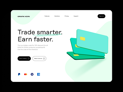 Digital trading website hero with 3D icons 3d assets 3d icons 3d illustration 3d pack crypto design figma finance freebie hero image icon pack illustration sketch trading ui resources uiux website hero