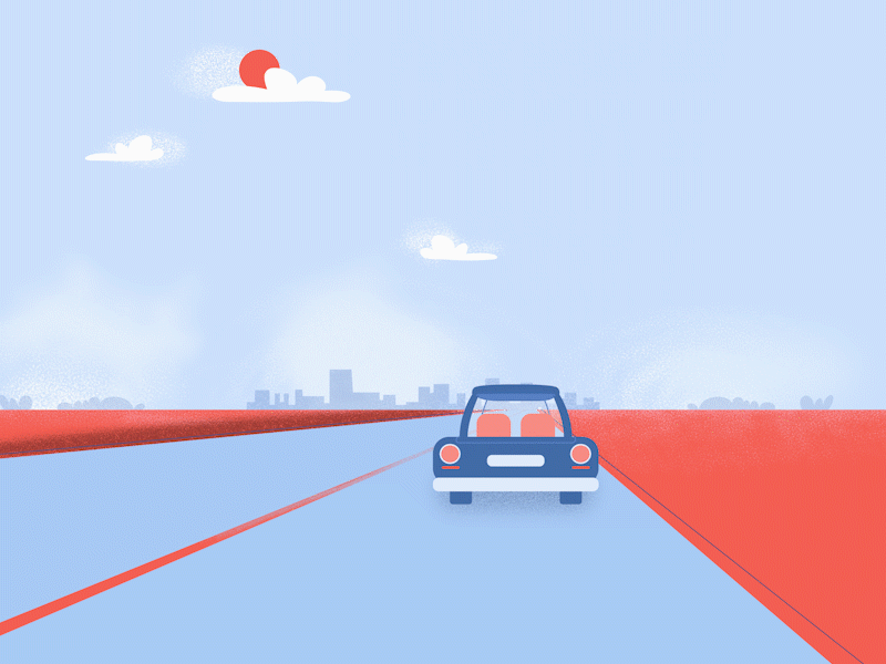 Car animation billboard car city motion graphics road