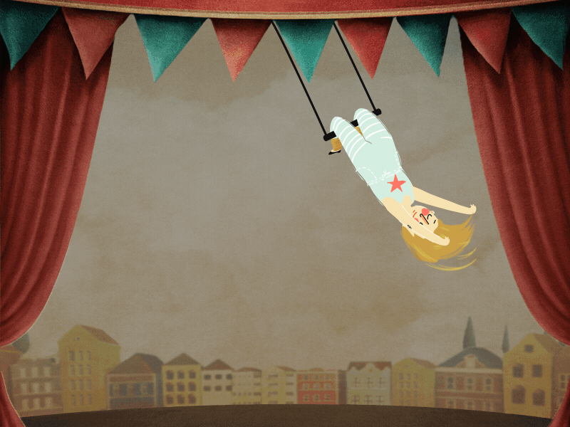 Circus girl acrobat after effect aftereffects animation cartoon character character animation circus fun girl illustration motion graphics pendulum relaxation
