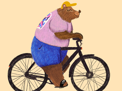 BigBigBikeBear bear bike dessin drawings illustration ours velo
