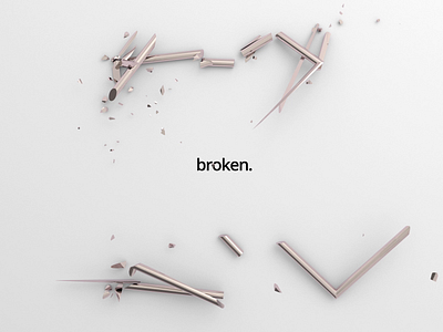 Broken square 3d animation 3d render background broken disruption gold minimal minimalist motion design shape split square