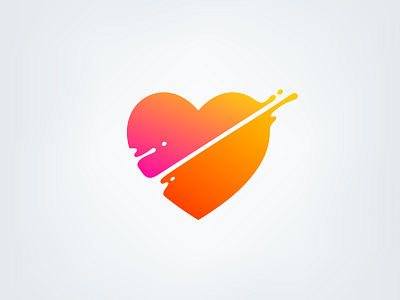 Heart abstract color design fluid gradient graphic heart icon illustration liquid logo orange shape sign symbol