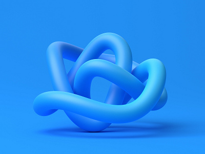 Creative way 3d abstract background blender blue color confused creative design graphic illustration knot line monotone render shape way