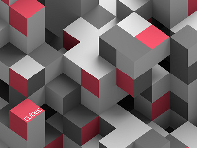 Cubes 3d abstract background blender block blockchain color cube design geometric geometry graphic gray illustration isometric red render shape white