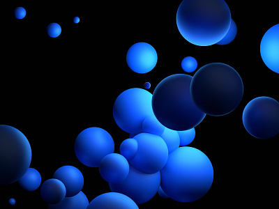 Spheres 3d abstract background blender blue color dark design graphic illustration render shape sphere