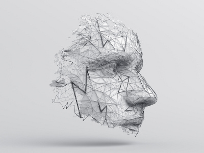 Abstract face 3d abstract ai artificial intelligence blender design face graphic design illustration neural network polygonal render shape triangulated