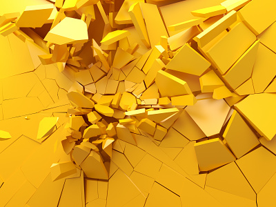 Cracked yellow surface 3d abstract background blender broken cracked design graphic design illustration render shape surface wall yellow