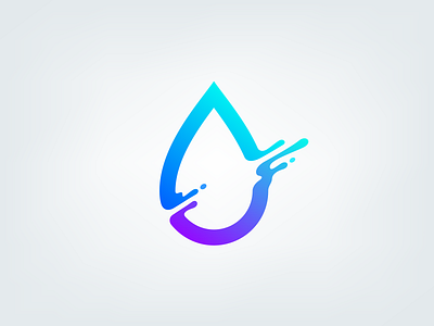 Water drop abstract blue color design drop flat gradient graphic illustration logo purple shape symbol water