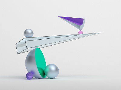 Balance 3d abstract blender3d clean concept design geometric illustration render shape simple visual