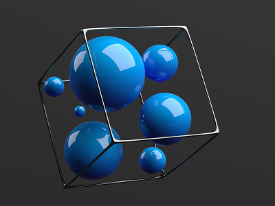 Abstract composition 3d abstract art background blender3d blue color design illustration render shape simple sphere visual