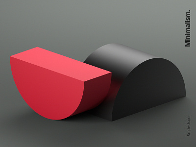 Minimalism 3d abstract art background black blender clean color concept design illustration minimalism red render shape simple visual