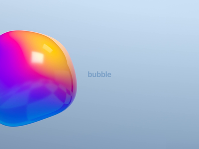 Bubble 3d abstract animation art blender blue bubble clean colorful design fluid gradient liquid loop purple render shape simple visual yellow