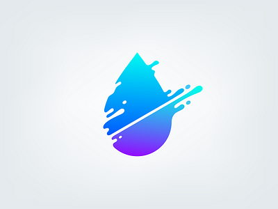 Water drop abstract art blue clean design drop fluid gradient illustration liquid logo purple shape simple vector visual water