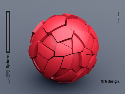 Sphere 3d abstract art blender broken color cracked design illustration orb red render shape simple sphere visual