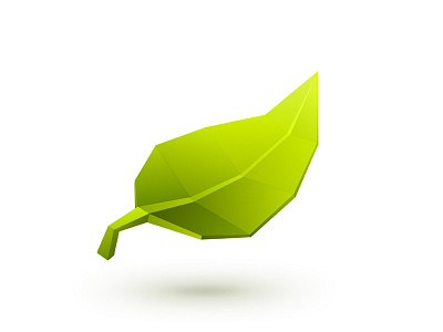 Low poly leaf 3d abstract design green illustration leaf logo low poly nature polygon polygonal vector