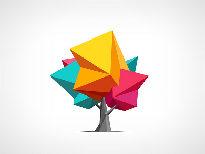 Low poly tree abstract autumn design fall icon logo low poly nature polygon polygonal tree vector