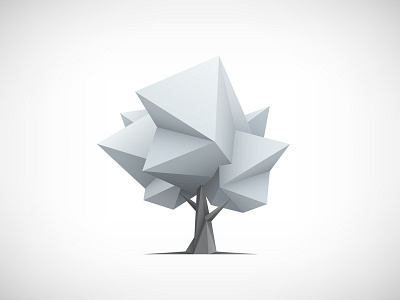 Low poly tree abstract design icon logo low poly nature polygon polygonal snow tree vector winter