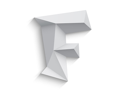 Low poly letter F alphabet design f font letter logo low poly origami polygon polygonal triangle vector