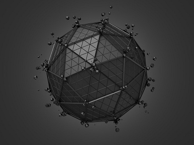 Abstract 3d render 3d abstract black cgi lattice mesh molecular molecule polygonal render shape sphere