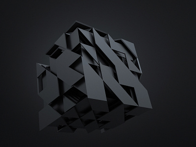 Abstract cube 3d abstract black box cgi cube dark design render shape surface triangle